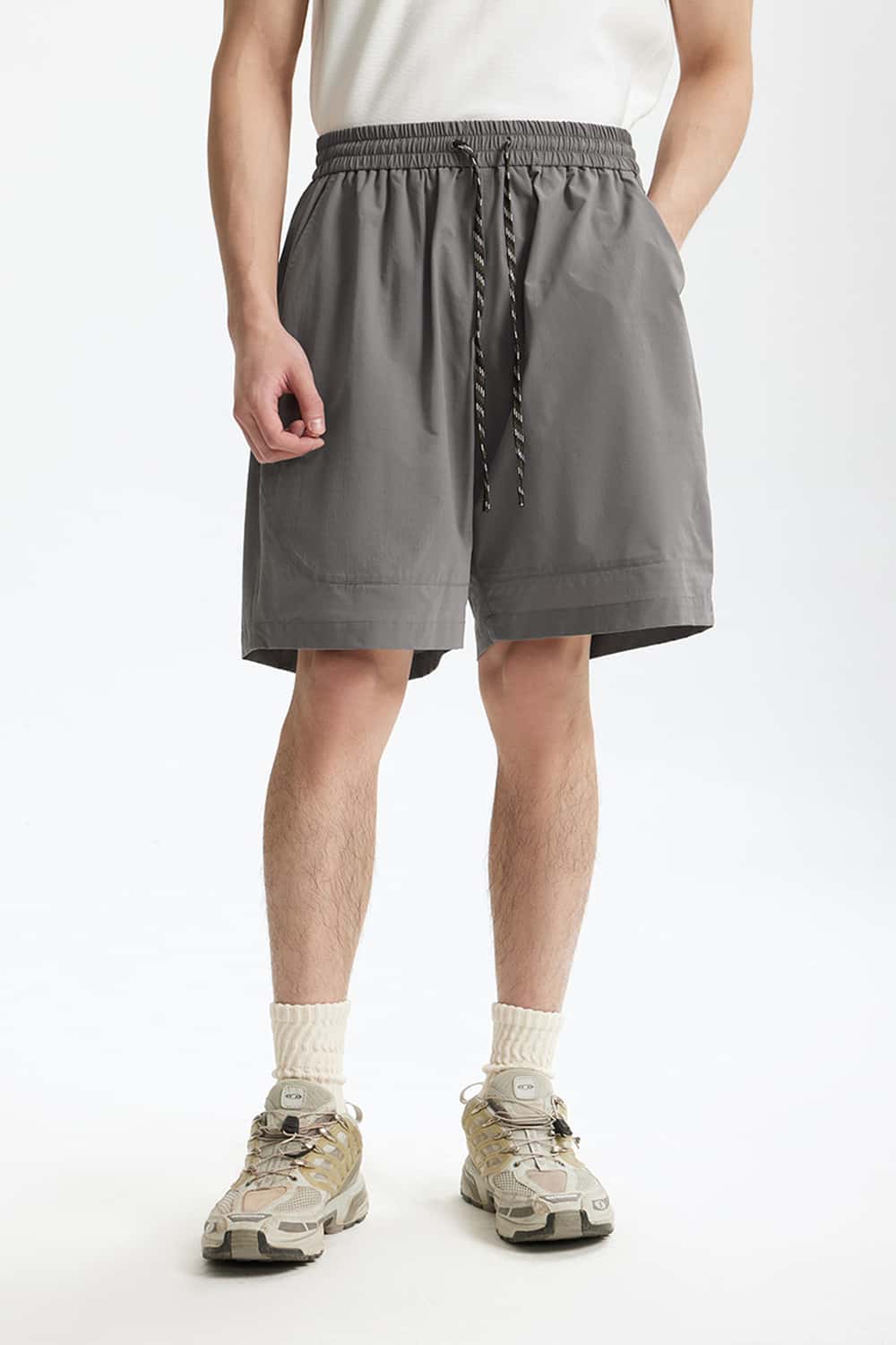 Quick-Dry Drawstring Utility Shorts - Glacier Gray