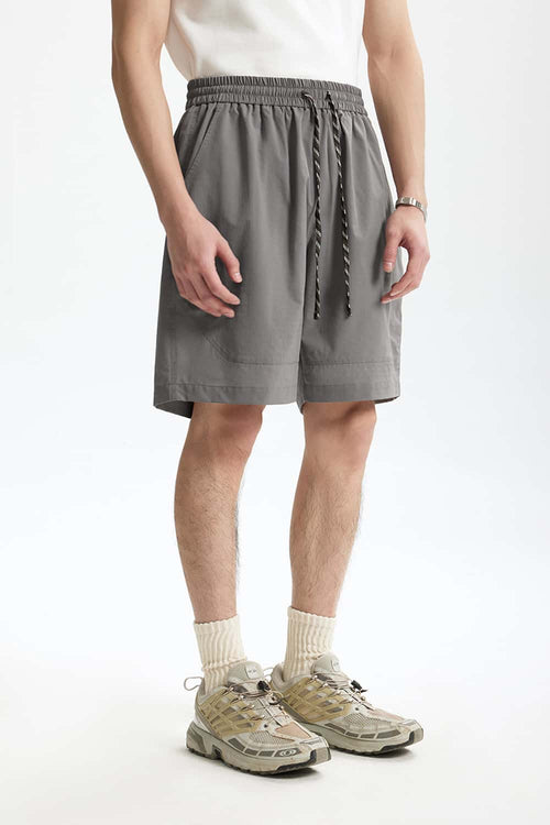 Quick-Dry Drawstring Utility Shorts - Glacier Gray