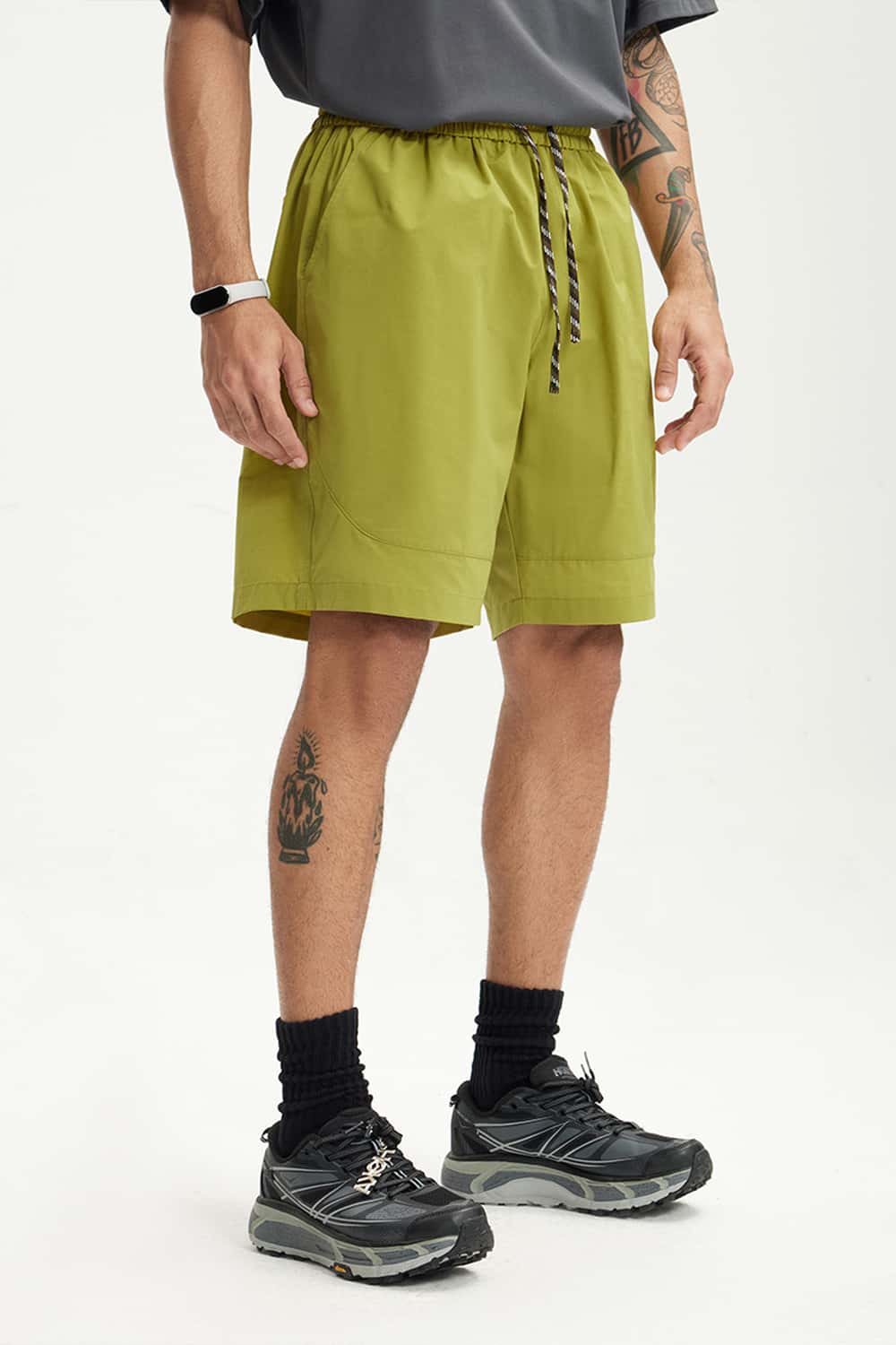 Quick-Dry Drawstring Utility Shorts - Green