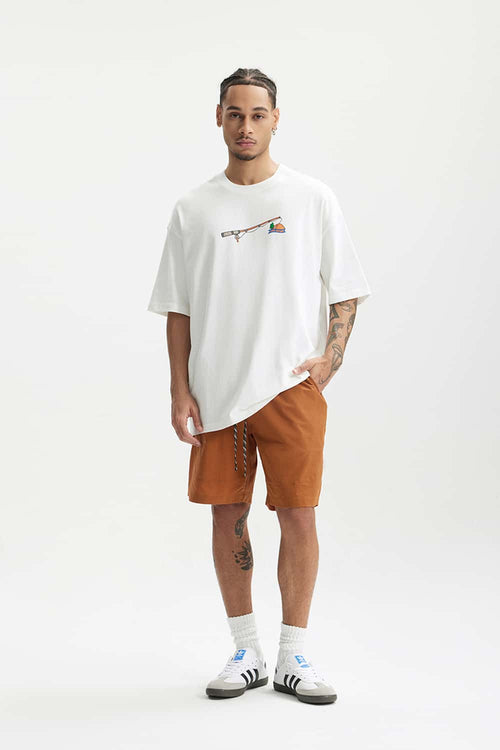 Quick-Dry Drawstring Utility Shorts - Orange