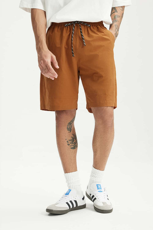 Quick-Dry Drawstring Utility Shorts - Orange