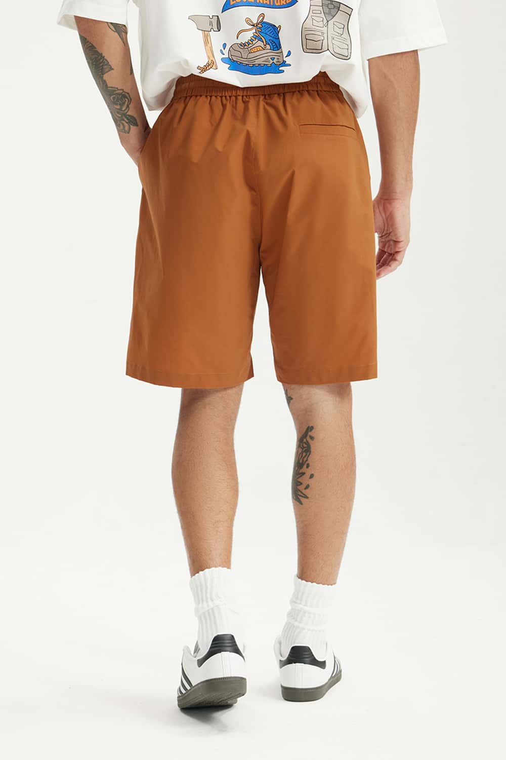 Quick-Dry Drawstring Utility Shorts - Orange