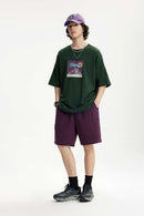 Quick-Dry Drawstring Utility Shorts - Purple