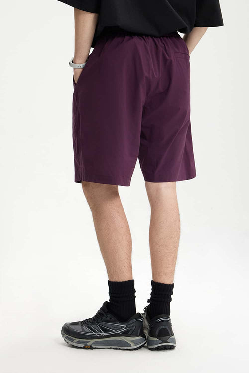 Quick-Dry Drawstring Utility Shorts - Purple