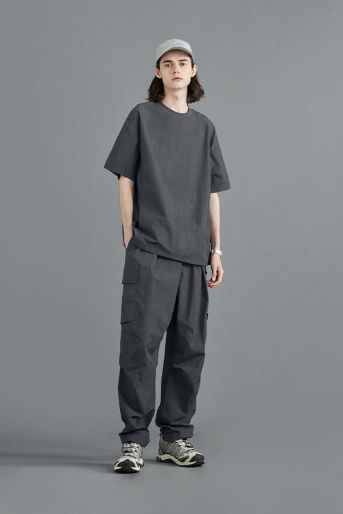 Nylon Loose Fit Short Sleeve Tee - Wilderness Gray