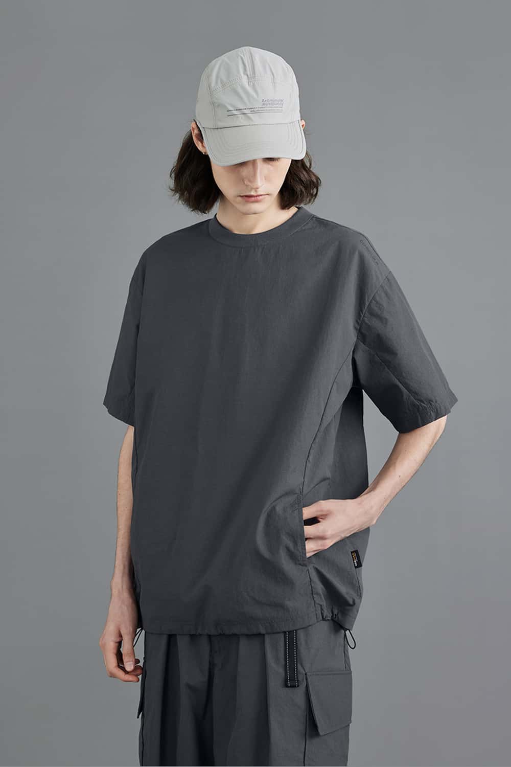 Nylon Loose Fit Short Sleeve Tee - Wilderness Gray