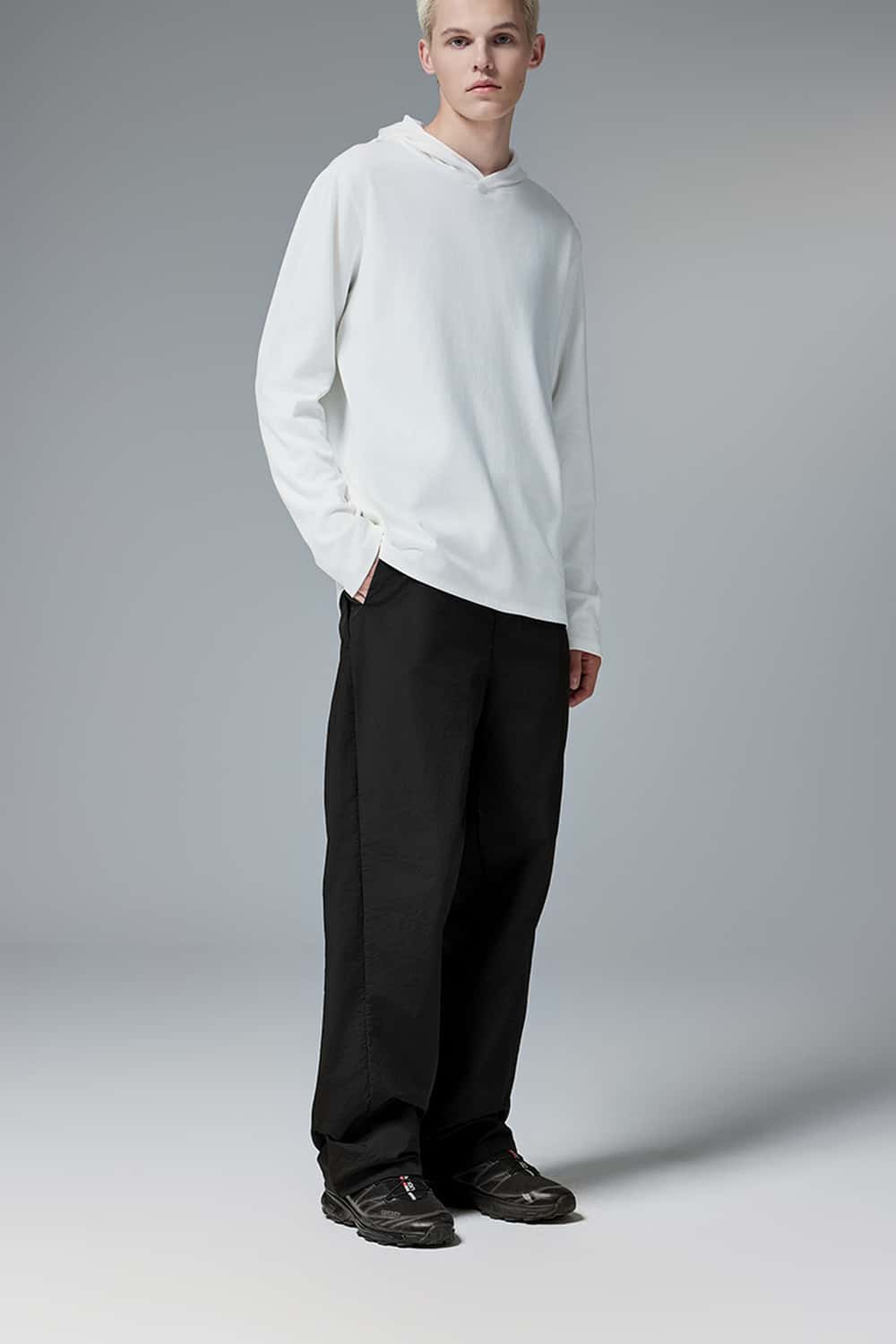 Minimal Relaxed Nylon Pants - Black