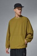 Nylon Drawstring Hem Pullover - Green