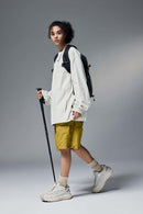 Nylon Drawstring Hem Pullover - White