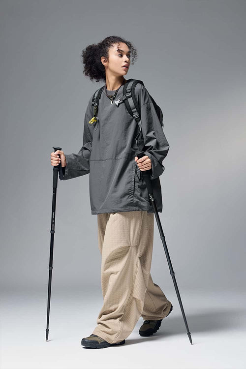 Nylon Drawstring Hem Pullover - Wilderness Gray