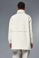 Hooded Longline Nylon Jacket - White