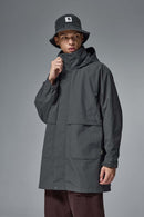Hooded Longline Nylon Jacket - Wilderness Gray