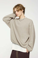 Loose Fleece Crewneck Sweatshirt - Heather Gray