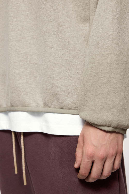 Loose Fleece Crewneck Sweatshirt - Heather Gray