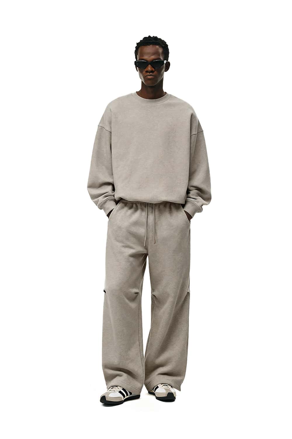 Fleece Straight-Leg Sweatpants - Heather Gray