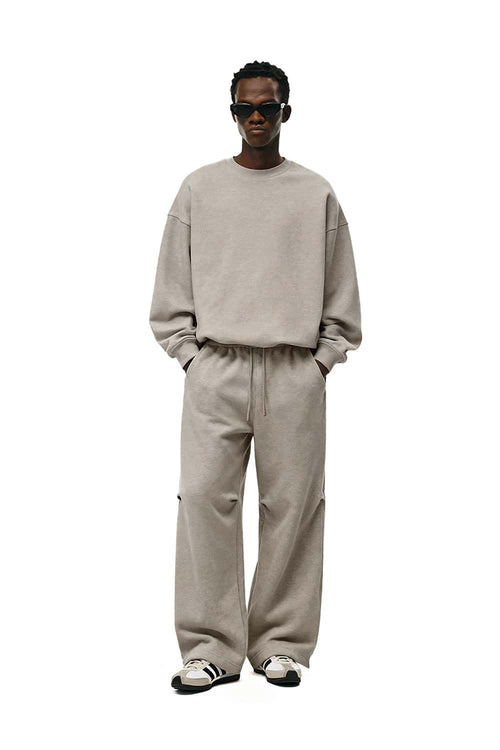Fleece Straight-Leg Sweatpants - Heather Gray
