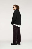 Fleece Polo Collar Sweatshirt - Active Black