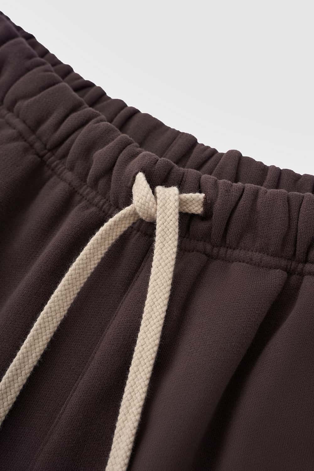 Drawstring Sweat Shorts - Coffee