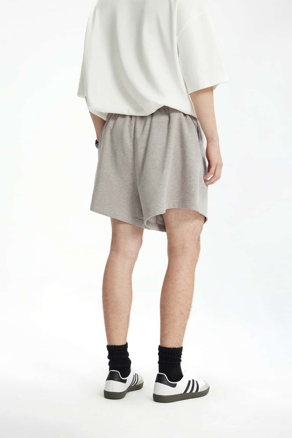 Drawstring Sweat Shorts - Heather Gray
