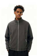 Fleece Stand-Collar Zip Jacket - Carbon Gray