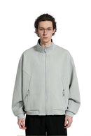 Fleece Stand-Collar Zip Jacket - Layered Rock Gray