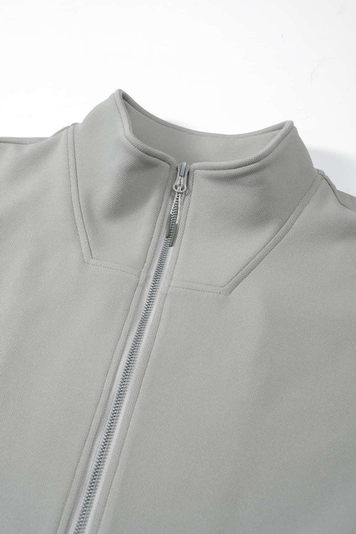 Fleece Stand-Collar Zip Jacket - Layered Rock Gray