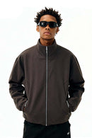 Fleece Stand-Collar Zip Jacket - Volcanic Brown