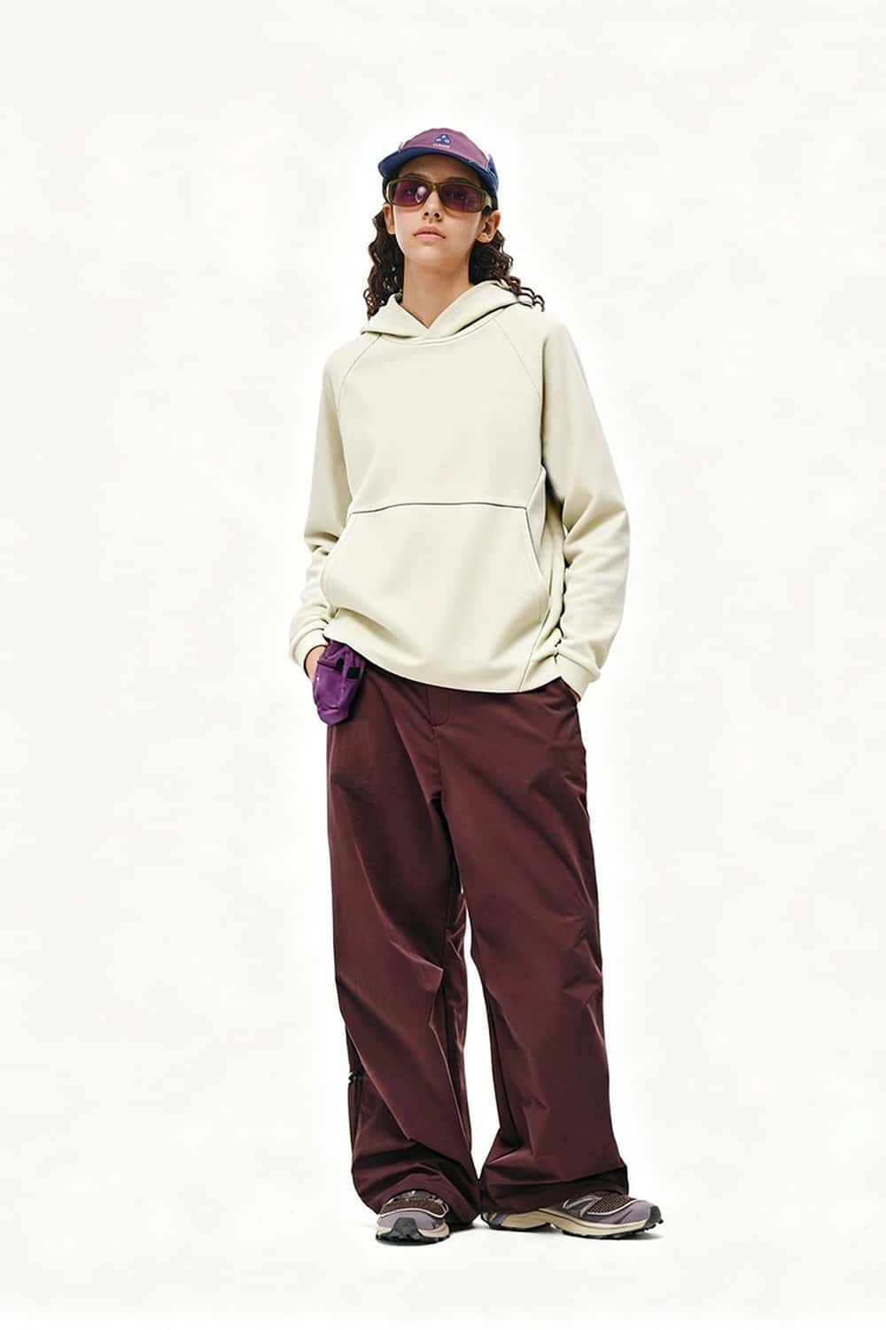 Fleece Kangaroo Pocket Hoodie - White