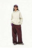 Fleece Kangaroo Pocket Hoodie - White