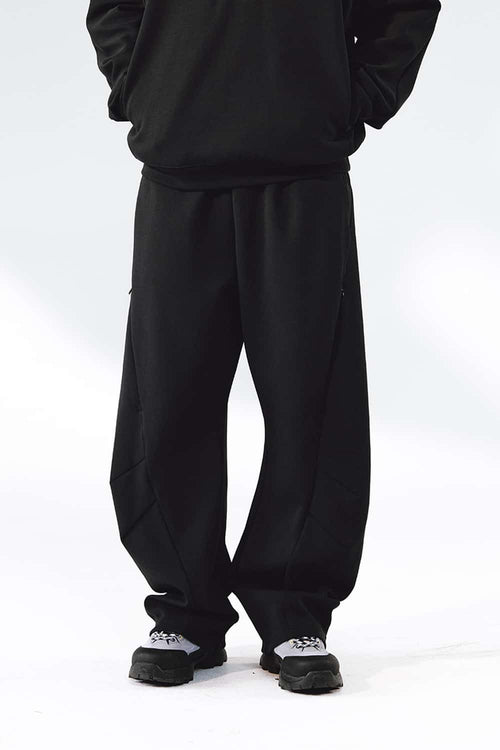 Lightweight Curved-Leg Stretch Pants - Black