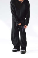 Lightweight Curved-Leg Stretch Pants - Black
