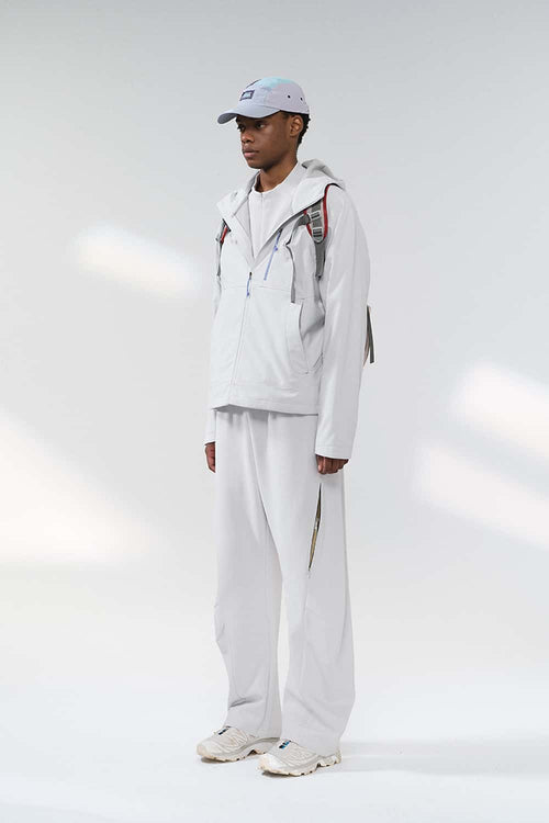 Lightweight Curved-Leg Stretch Pants - Light Gray