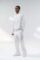 Lightweight Curved-Leg Stretch Pants - Light Gray