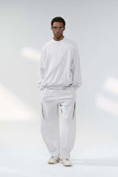 Lightweight Curved-Leg Stretch Pants - Light Gray