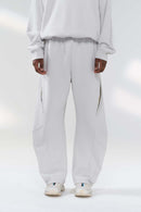 Lightweight Curved-Leg Stretch Pants - Light Gray