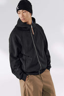 Stretch Full-Zip Hooded Jacket - Black