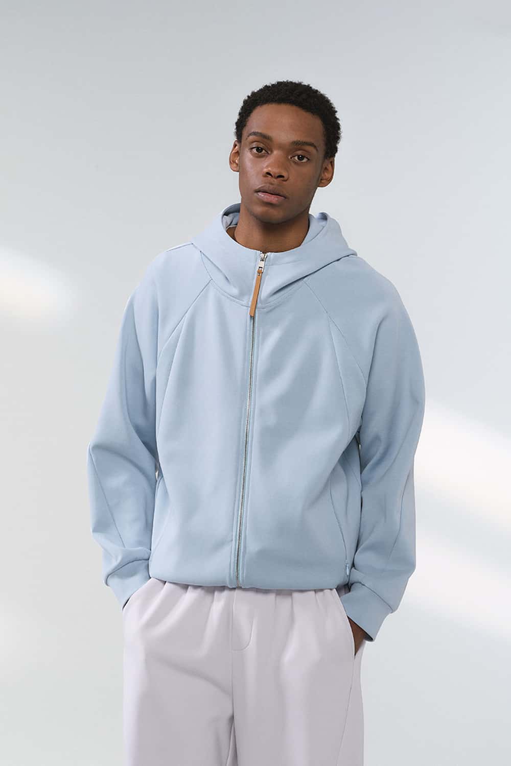 Stretch Full-Zip Hooded Jacket - Blue