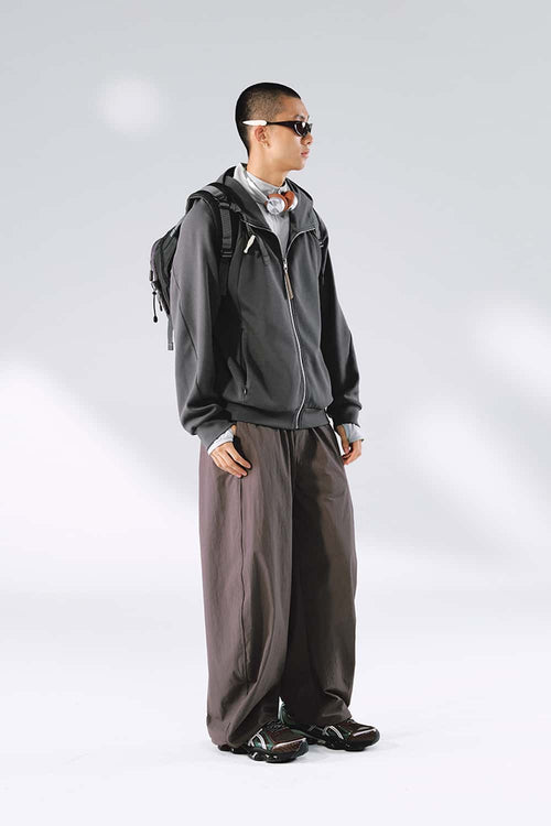 Stretch Full-Zip Hooded Jacket - Dark Gray