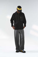 Loose Straight-Leg Stretch Pants - Dark Gray
