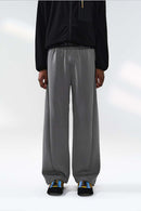 Loose Straight-Leg Stretch Pants - Dark Gray