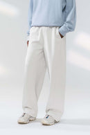 Loose Straight-Leg Stretch Pants - Light Gray