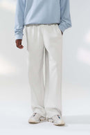 Loose Straight-Leg Stretch Pants - Light Gray