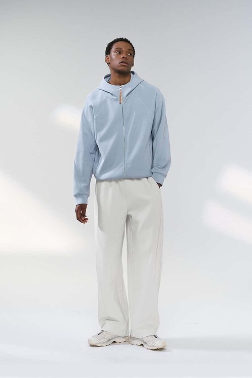 Loose Straight-Leg Stretch Pants - Light Gray