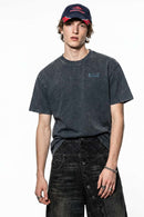 Washed Gradient Graphic T-Shirt - Dark Gray