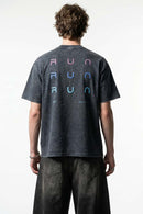 Washed Gradient Graphic T-Shirt - Dark Gray