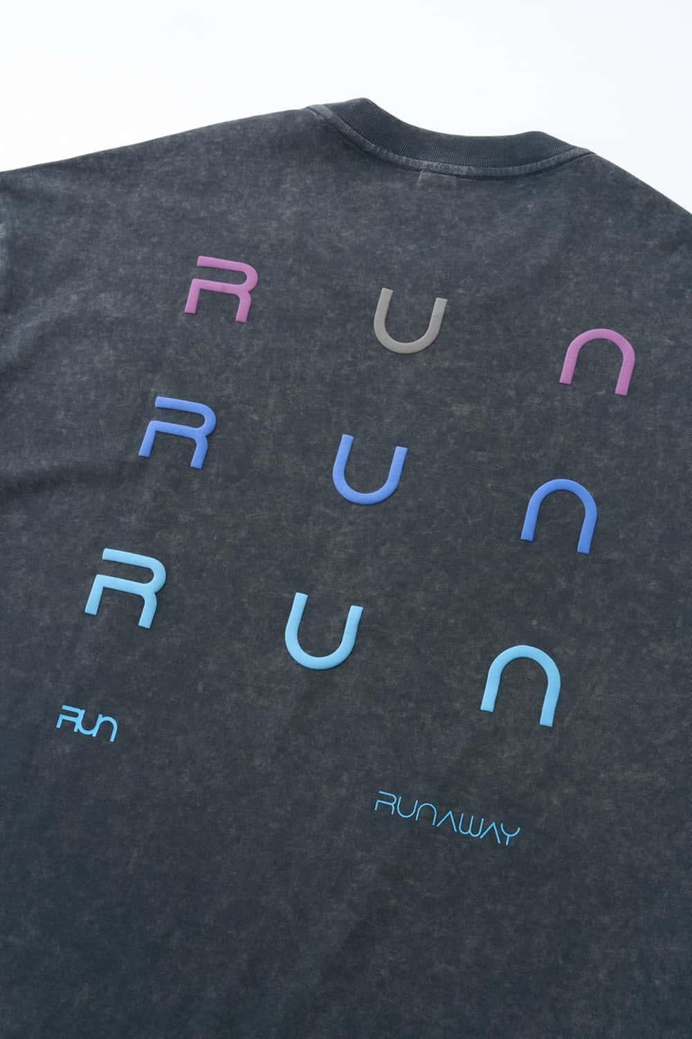 Washed Gradient Graphic T-Shirt - Dark Gray