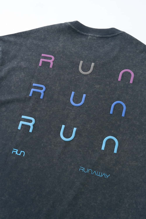 Washed Gradient Graphic T-Shirt - Dark Gray