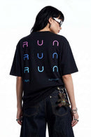 Gradient Letter Graphic T-Shirt - Black