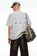 Gradient Letter Graphic T-Shirt - Gray