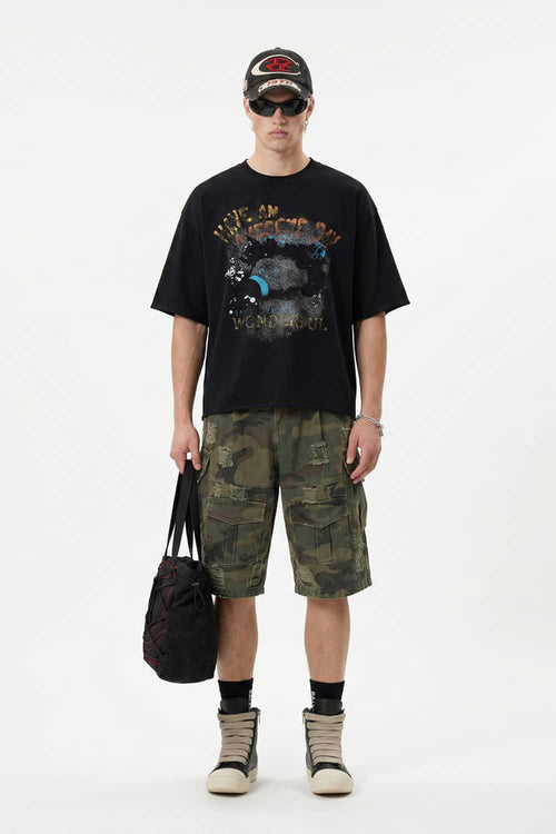 Vintage Graphic Loose Fit T-Shirt - Active Black